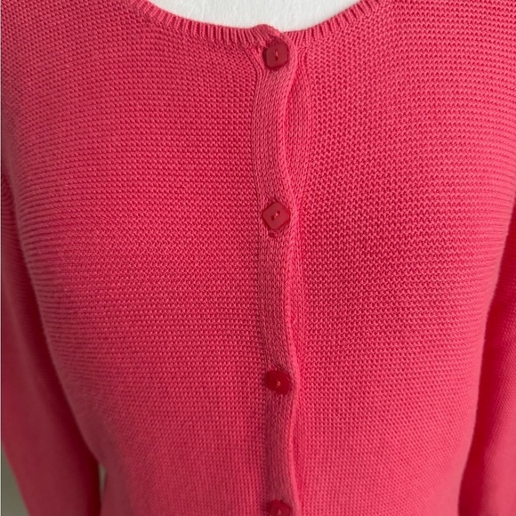 Talbots Pink Cardigan Sweater with Long Sleeves and Soft Texture - Picture 2 of 8